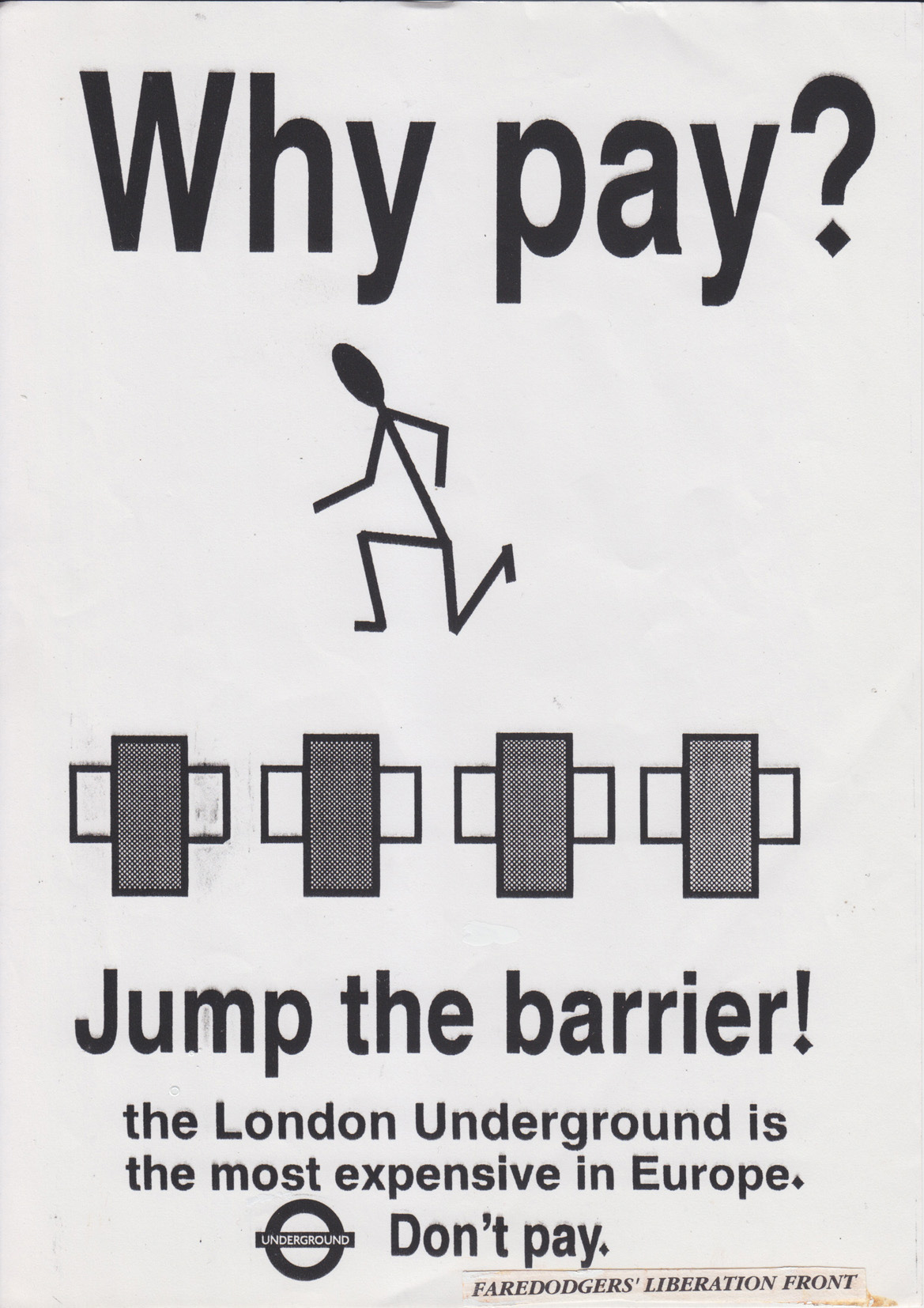 Today in London transport history, 1995: the second Fare Dodgers Liberation  Front tube party ends in arrests – LONDON RADICAL HISTORIES