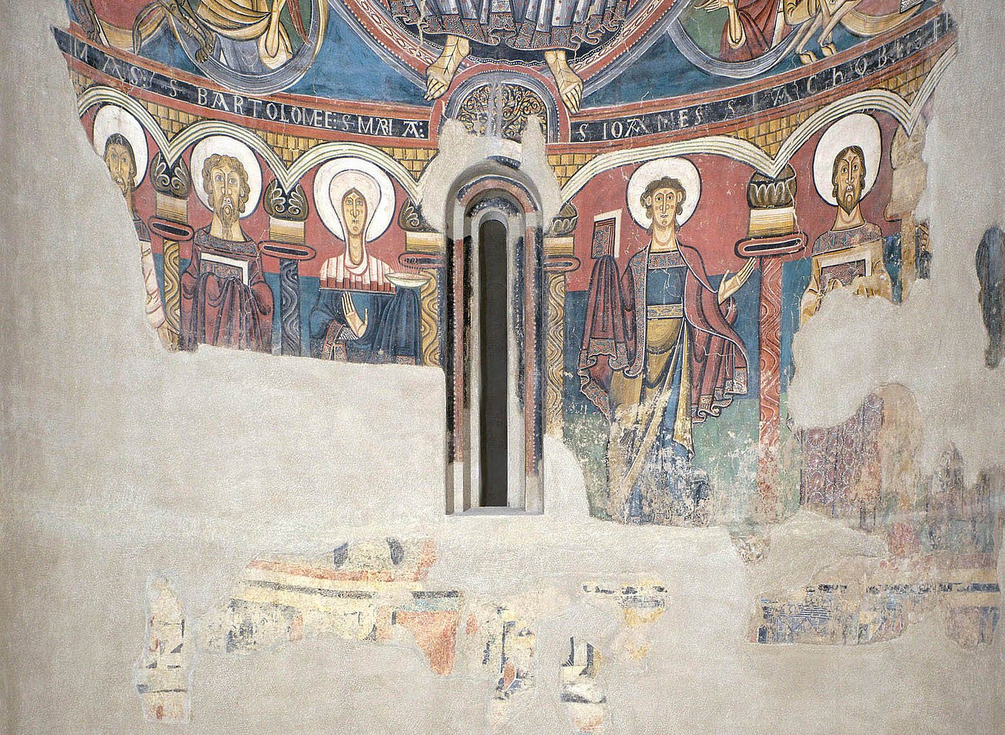Christ in Majesty, fresco, originally in Sant Climent (Saint Clement in Catalan), outside the village of Taüll, Boí valley, Spain, today in MNAC