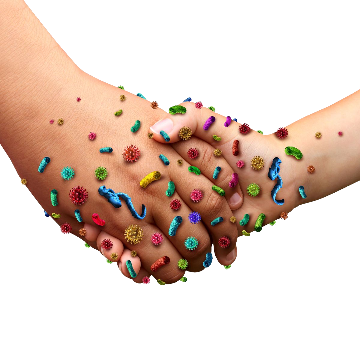 Shaking hands, spreading germs
