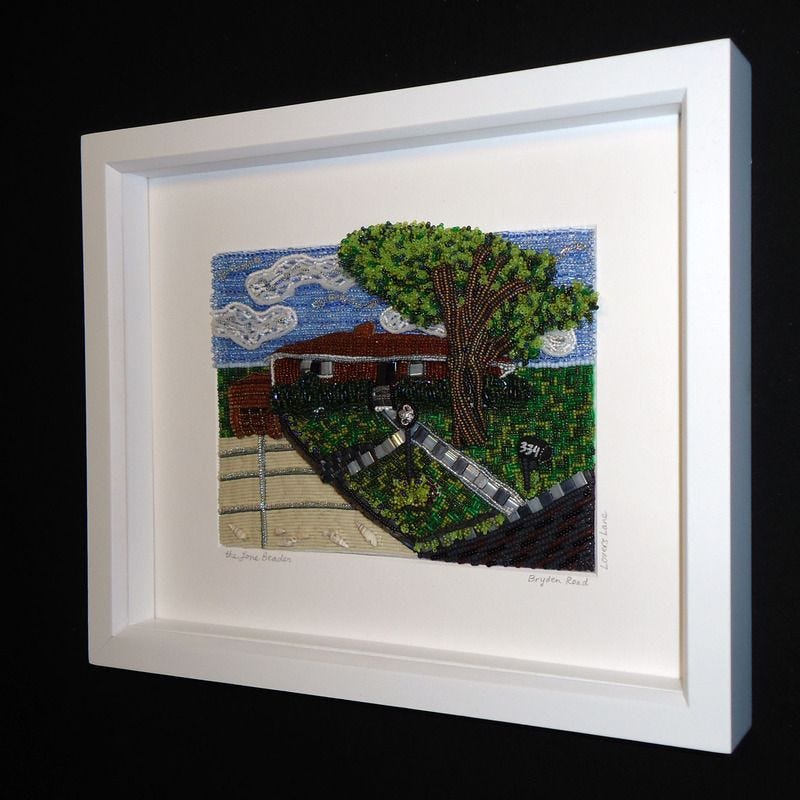 Steubenville OH Ohio Art Beaded House Portrait Bead Embroidery Beadwork Etsy Artist Boston 