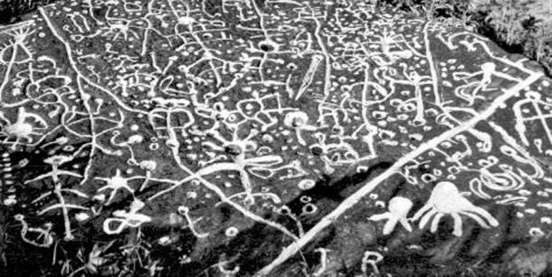The petroglyphs of Judaculla Rock. (Fair Use)