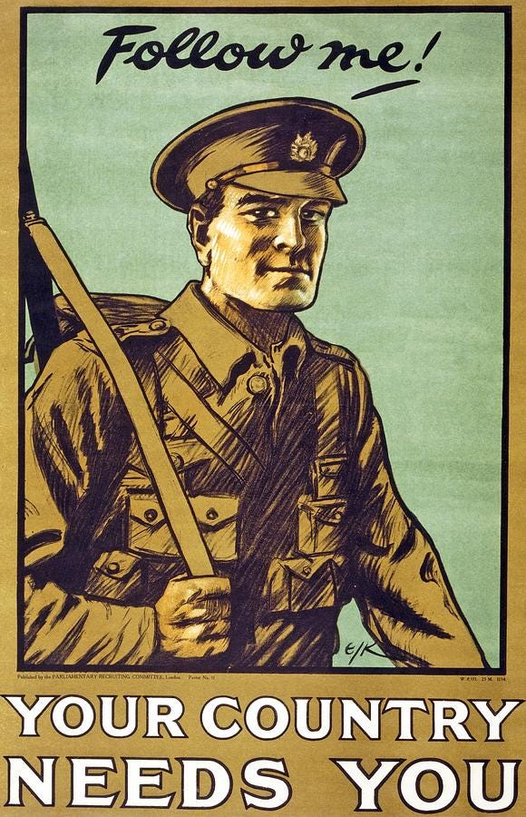 Recruitment Poster Follow Me Your Country Needs You Painting by English  School - Fine Art America
