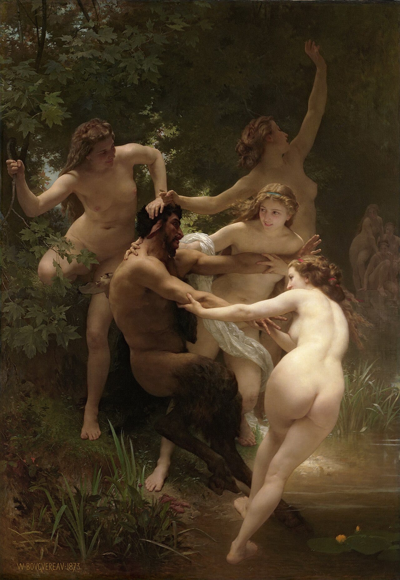 Nymphs and Satyr by William Bouguereau