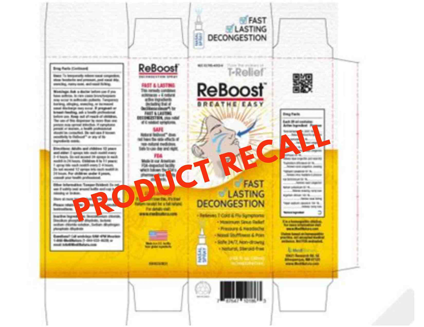 image of product packaging for MediNatura's Reboost nasal spray, under recall image of product packaging for MediNatura's Reboost nasal spray, under recall