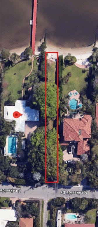Red box denotes waterfront right-of-way at 13th Avenue South. (CITY OF LAKE WORTH BEACH)