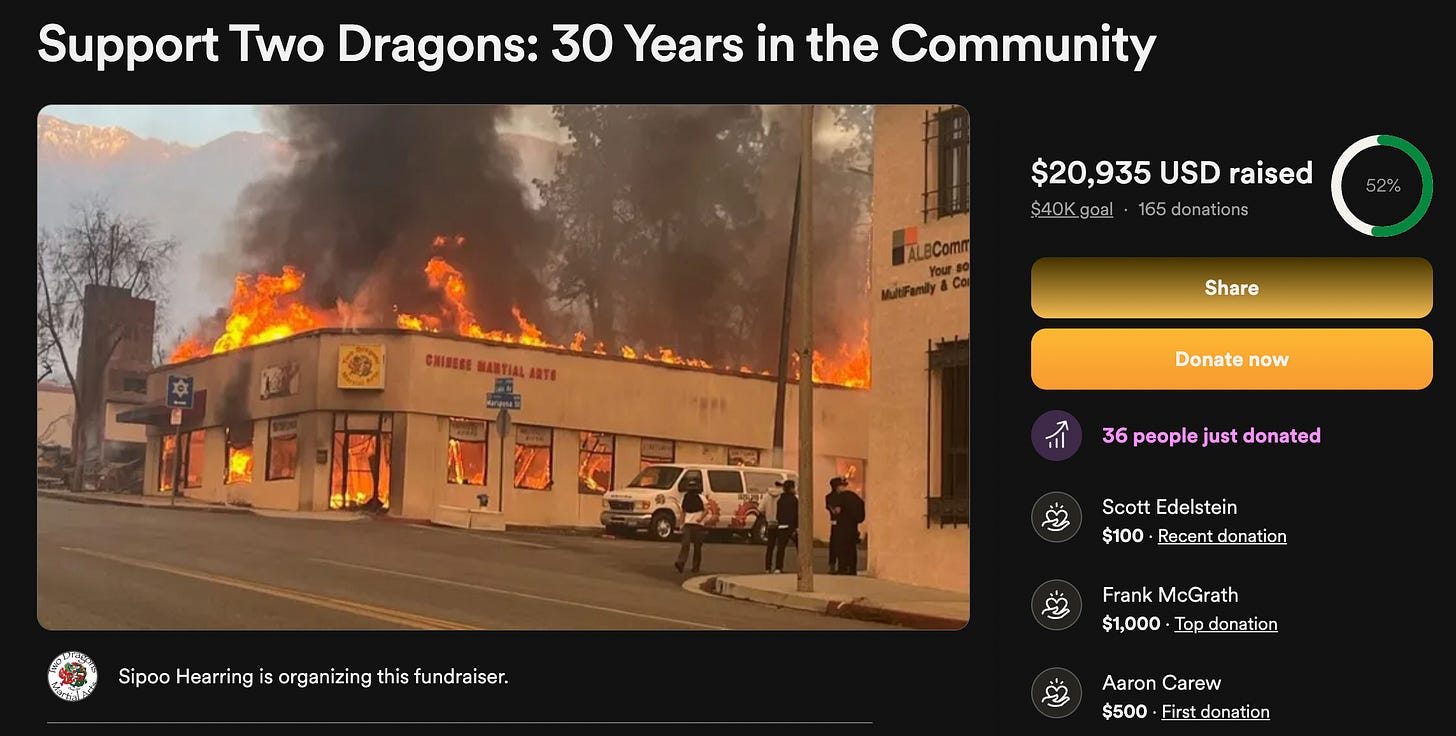 This may be the Burning Fire Hydrant location and the structure it fronts is burning from the inside-out