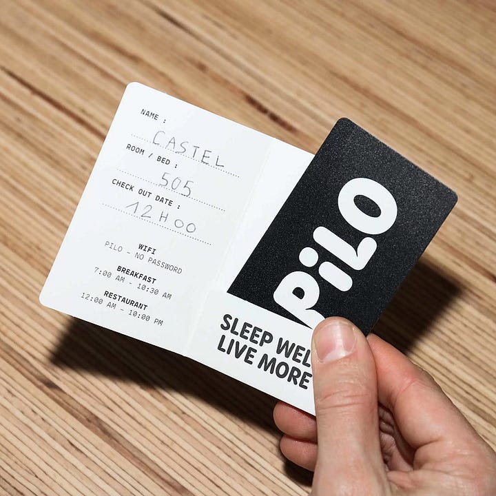 Brand identity for Parisian youth hostel PiLO by 5.5