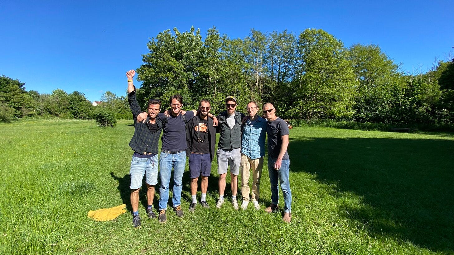 We stand together as a band of brothers out in the woods!