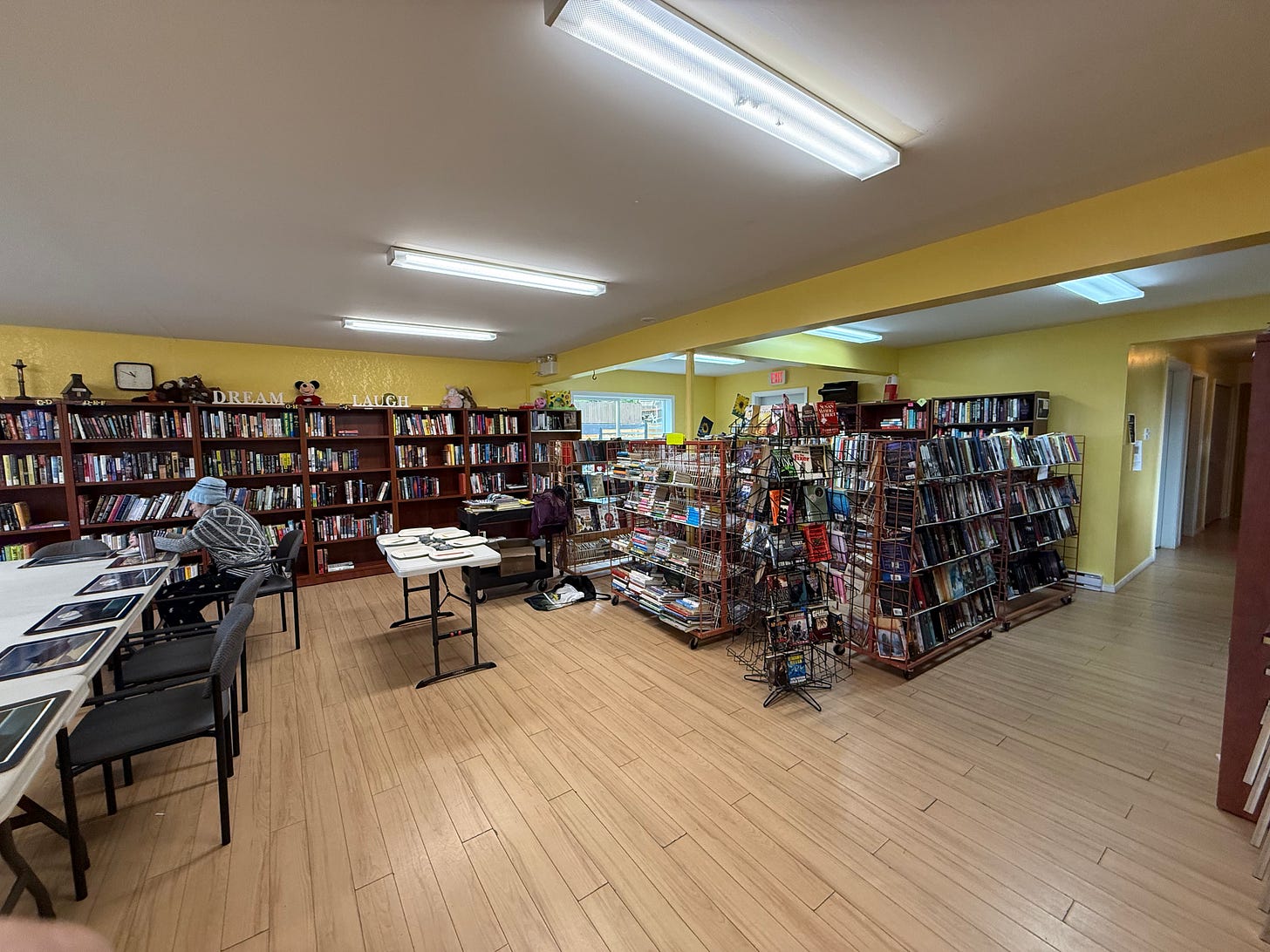 The bookstore in the fellowship hall. The bookstore in the fellowship hall.