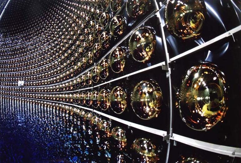 The Super-Kamiokande detector at the Kamioka Observatory in Japan.