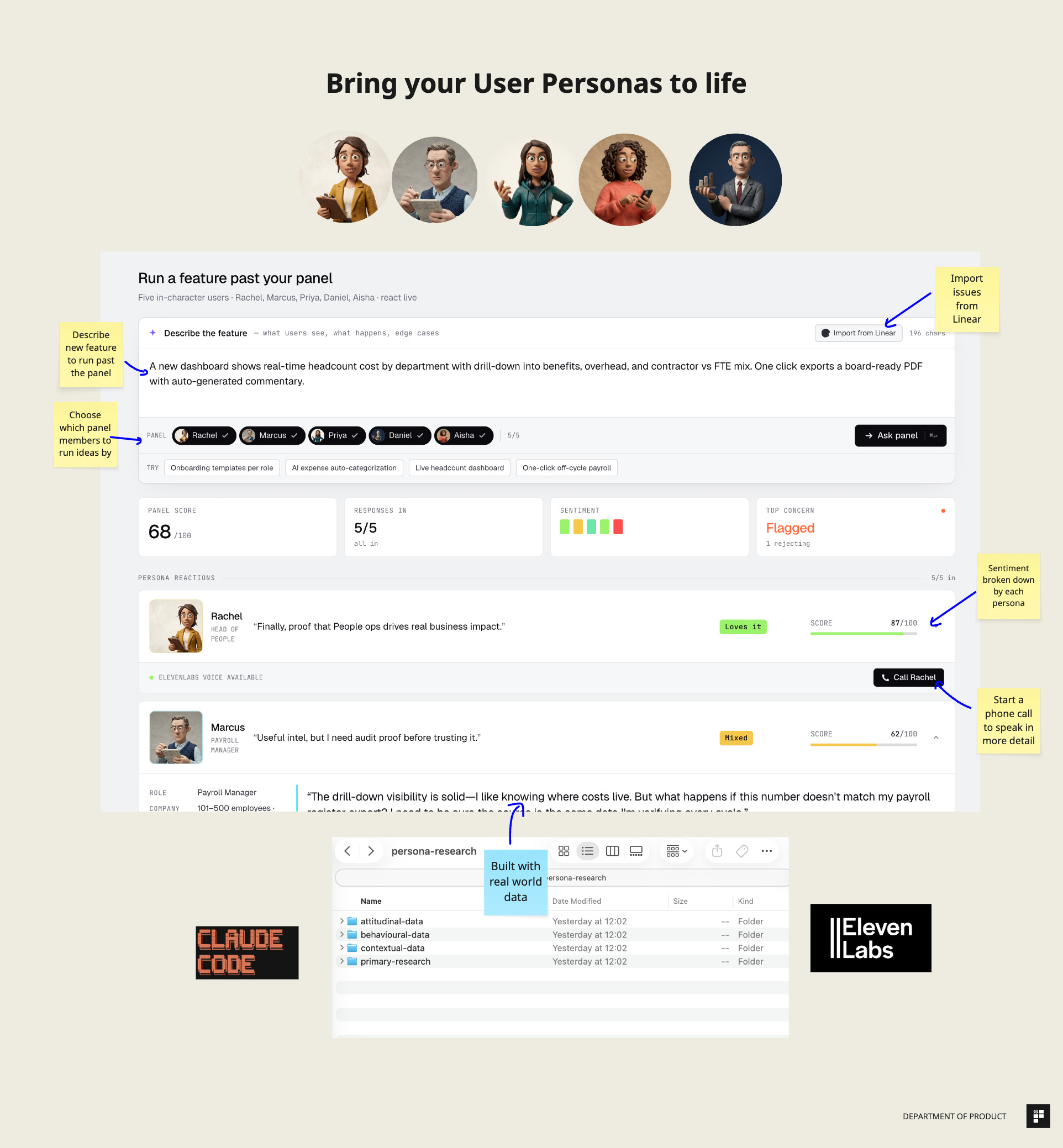 How to build a Persona Feature Tester with Claude Code and ElevenLabs
