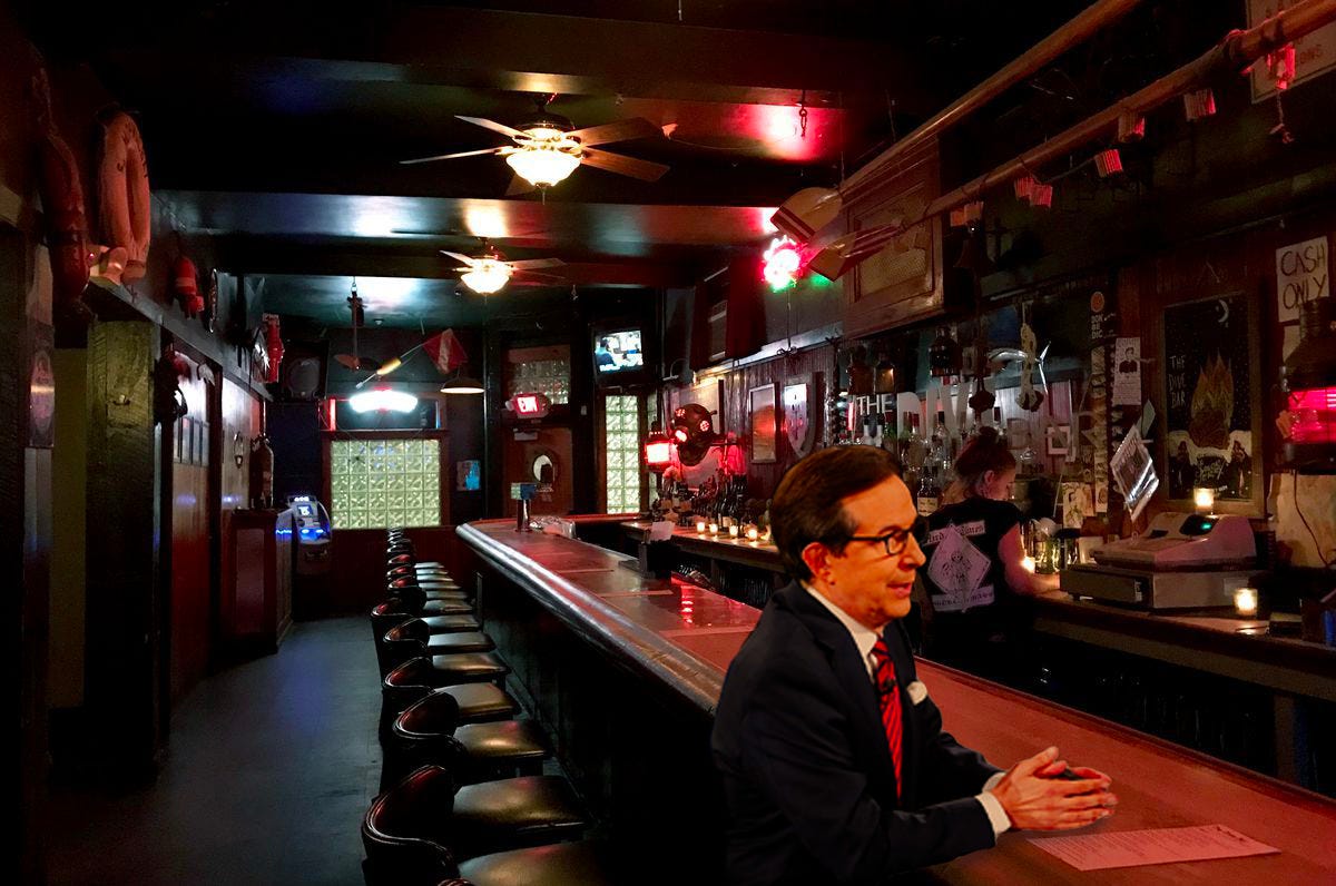 chris wallace in a bar