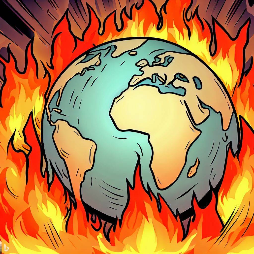 A picture of the world in flames