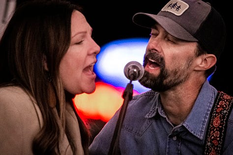 Jason Archer performs with his wife, Rachel / all photos by author