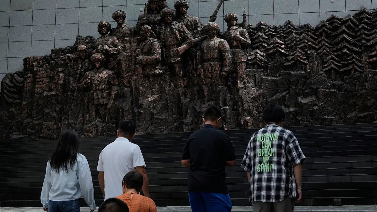 中国对日抗战胜利80周年纪念活动。（美联社）