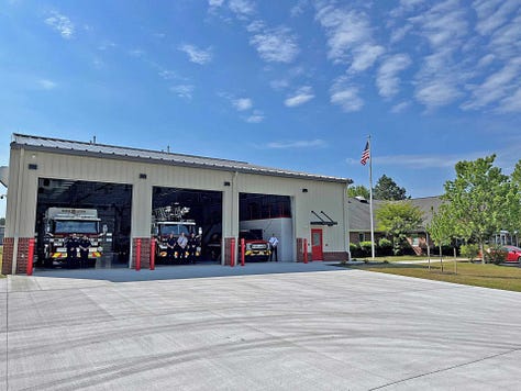 pictures of exetrior and interior of York County fire station 7