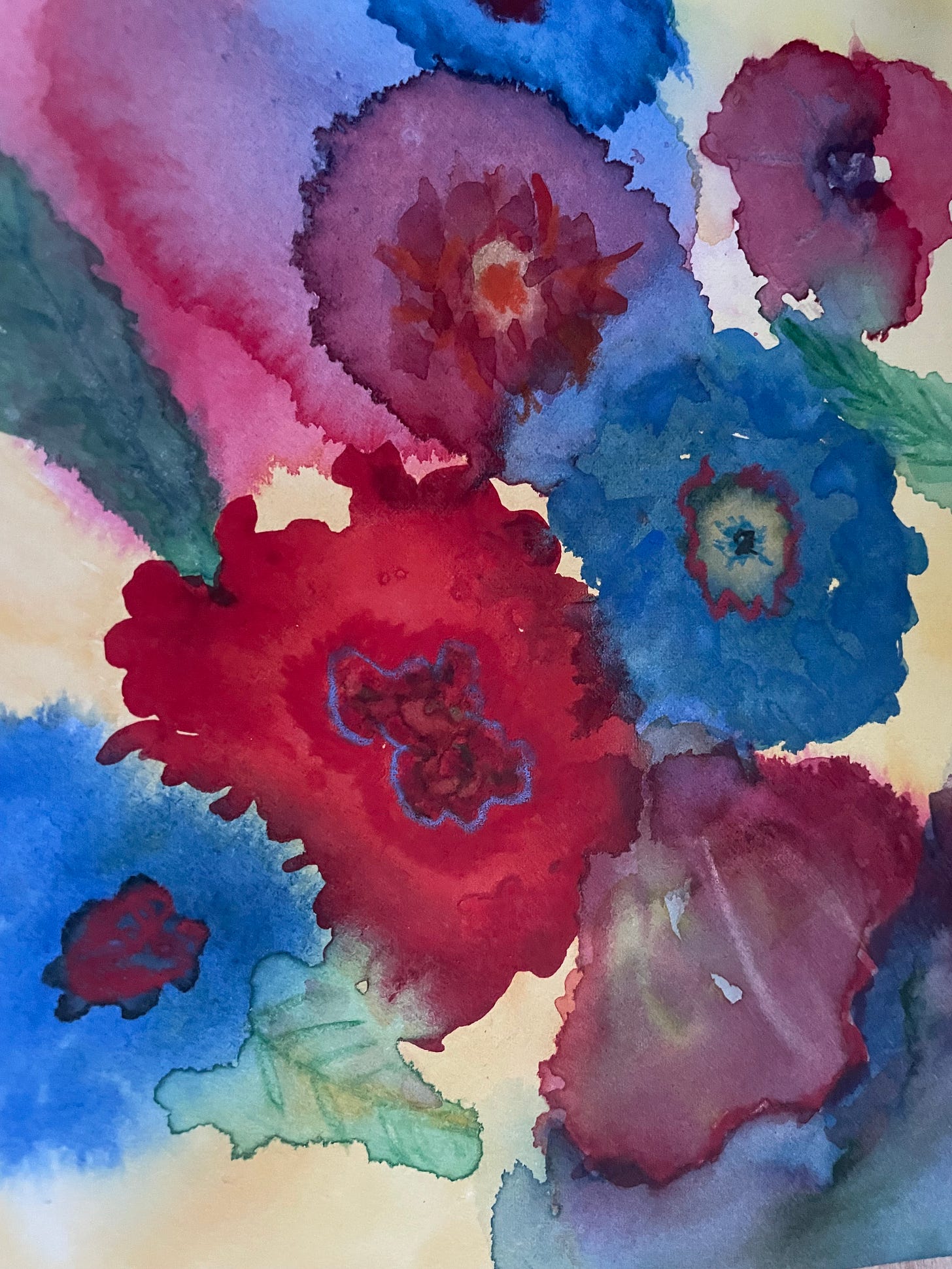 Watercolor painting of flowers