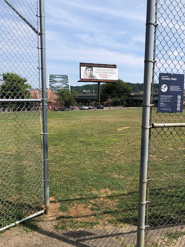 View across Ormsby Field to the Birmingham Bridge.