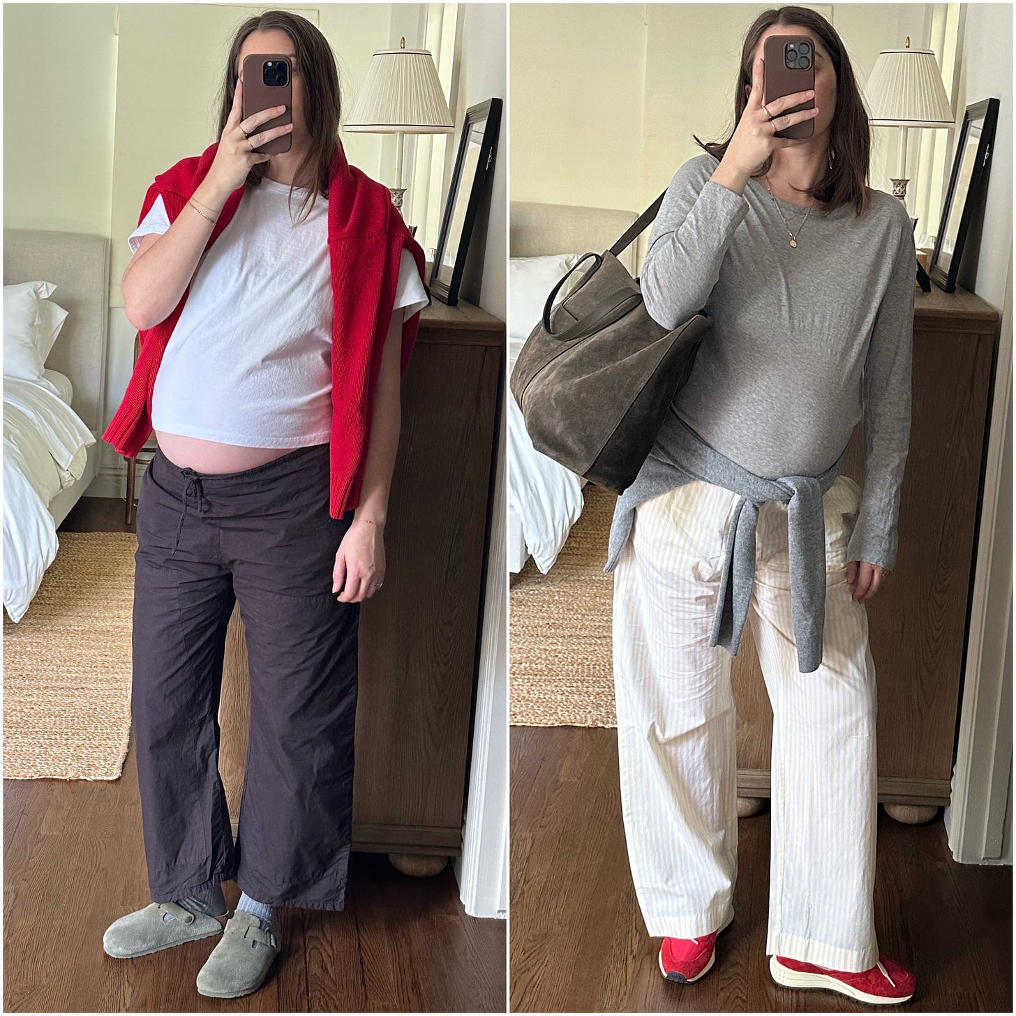 Leset Kyoto carpenter pant and J.Crew cotton poplin pajama pants Leset Kyoto carpenter pant and J.Crew cotton poplin pajama pants