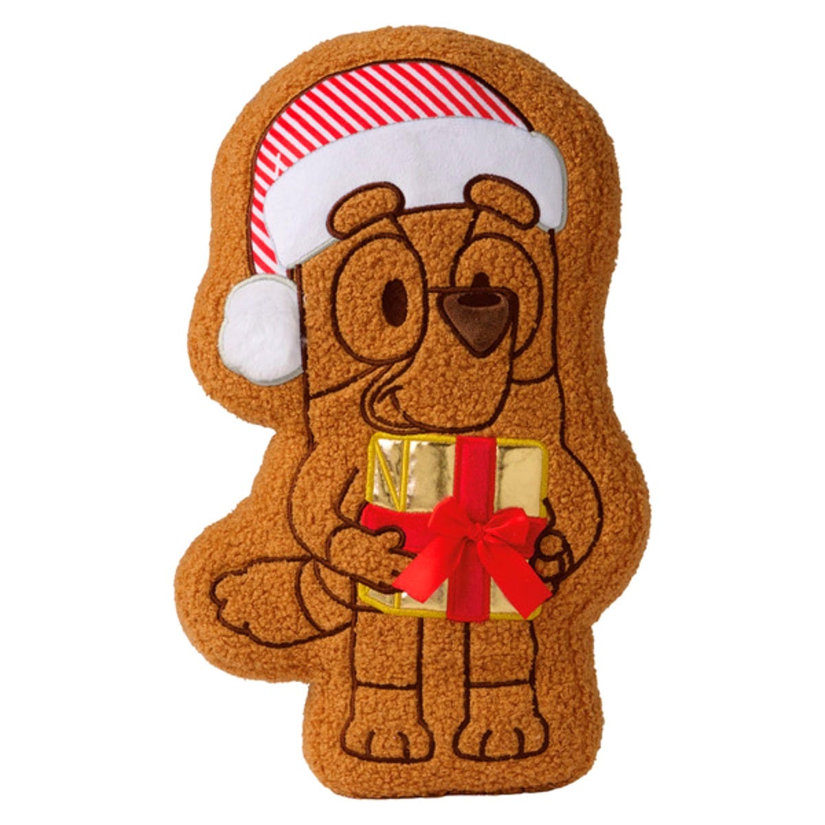 Aldi's gingerbread-shaped Bluey decor pillow, $12.99. Image: Aldi