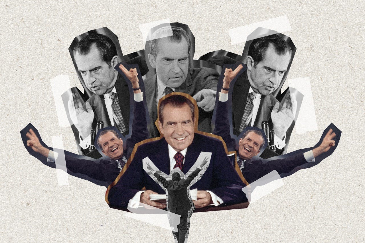 Collage of several images of Richard Nixon. Collage of several images of Richard Nixon.
