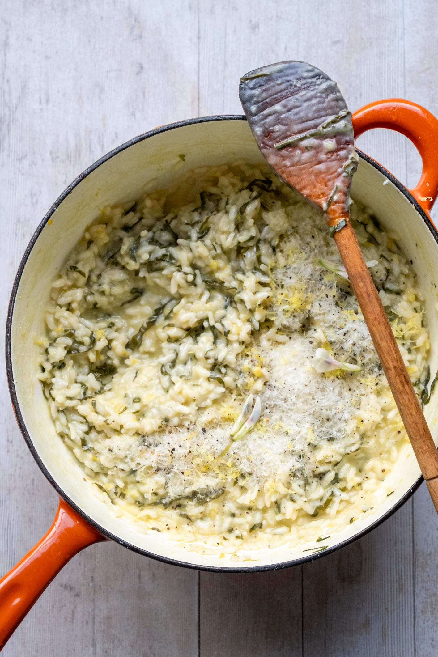 Broad bean rand lemon risotto