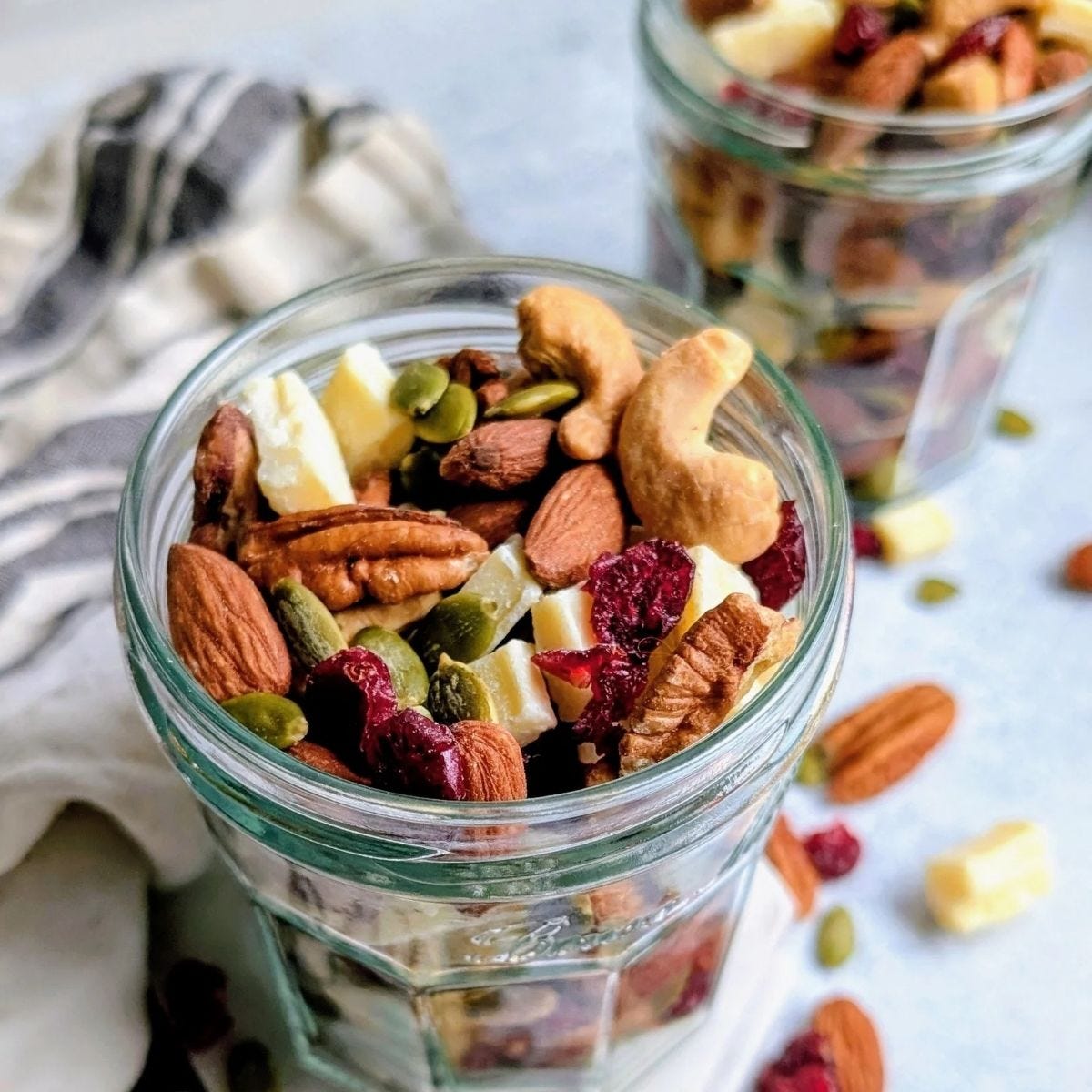 low sodium trail mix recipe with fruit, nuts, and white chocolate