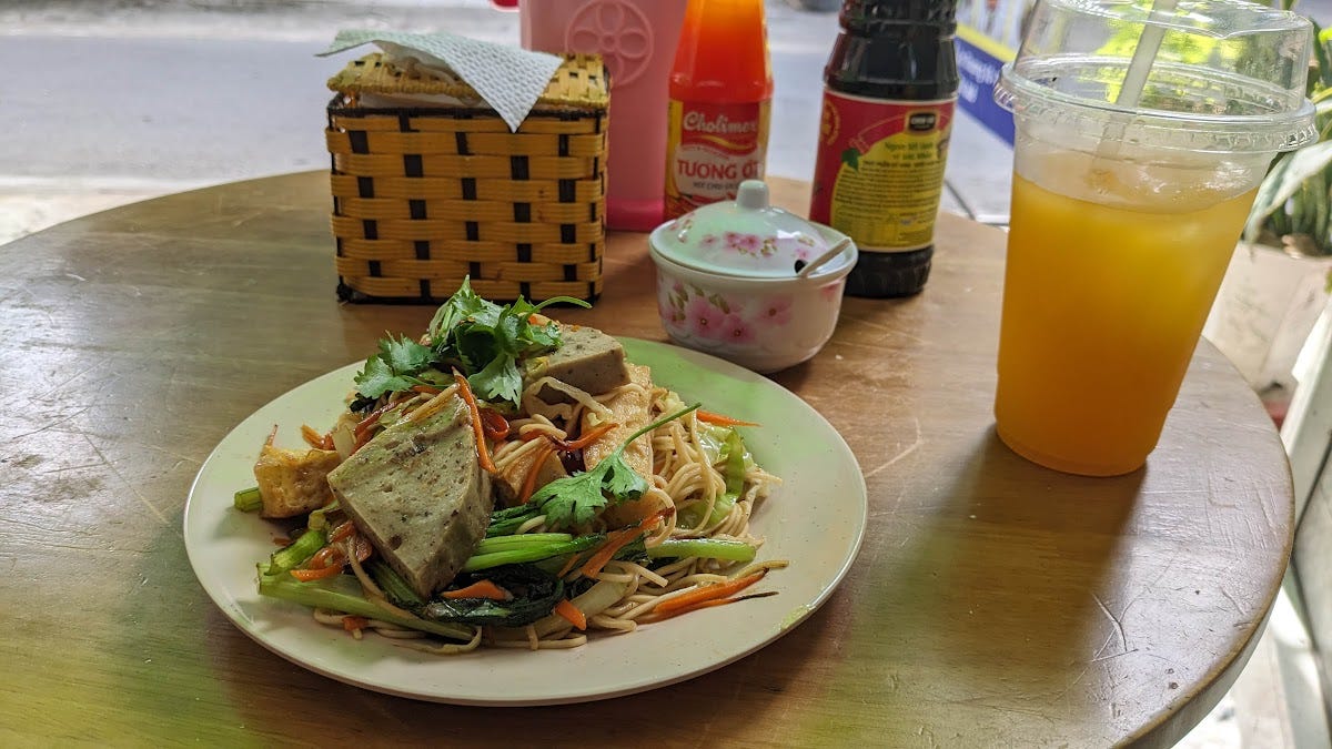 a Vietnamese noodle stir-fry