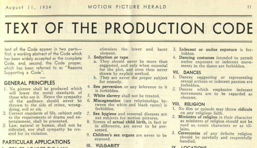 What is the Hays Code — Hollywood Production Code Explained