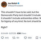 Joe Walsh And The Democratic Party’s Technicolor Dream Tent