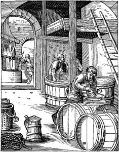 Wiki: J Amman - "The Brewer" - 16th C. engraving
