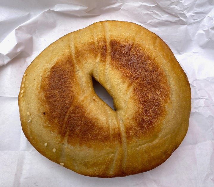 Plain bagel and everything bagel bottoms
