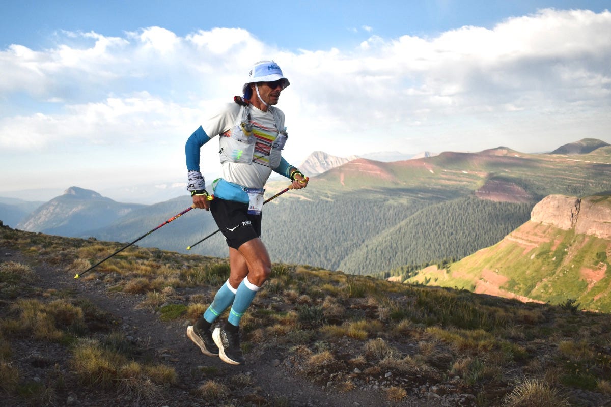 Ludovic Pommeret - 2026 Hardrock 100 - top of the first climb Ludovic Pommeret - 2026 Hardrock 100 - top of the first climb