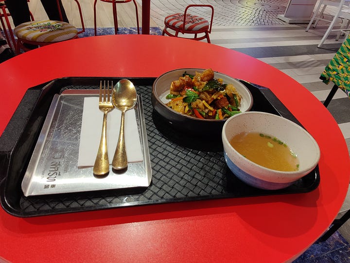 plate of thai noodles, and then an empty plate