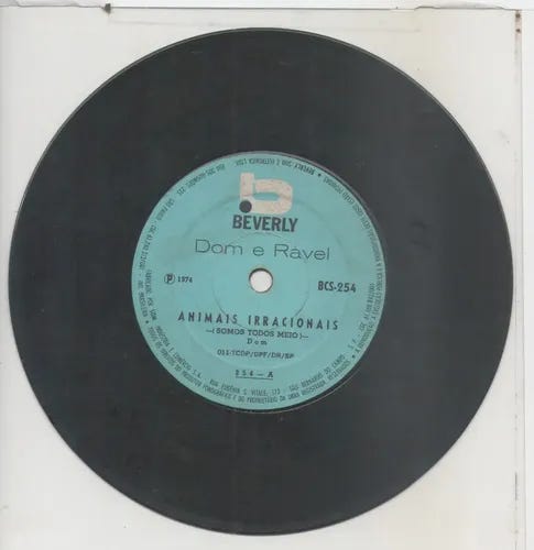 Compacto Vinil Dom E Ravel - Animais Irracionais - 1974 | Parcelamento sem juros Compacto Vinil Dom E Ravel - Animais Irracionais - 1974 | Parcelamento sem juros