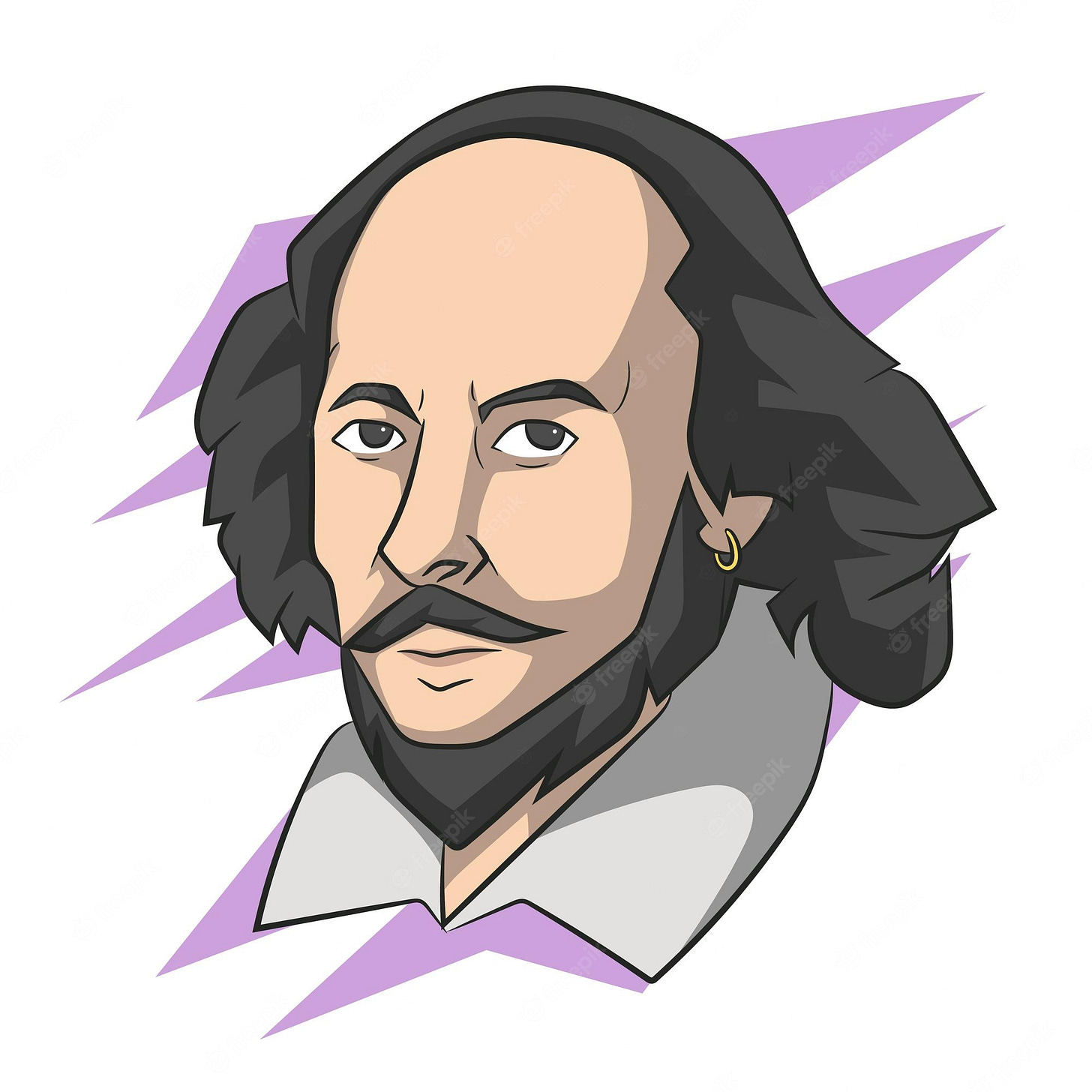 Premium Vector | Hand drawn william shakespeare vector illustration
