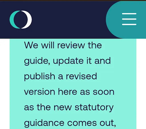 We will review the guide, update it and publish a revised version here as soon as the new statutory guidance comes out, We will review the guide, update it and publish a revised version here as soon as the new statutory guidance comes out,