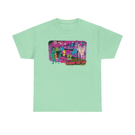 2025 Skinny Dip Day merch includes tanktops, stickers, coffee cup, canteen, and t-shirts in white, black, mint green, light blue, and azalea
