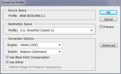 Convert to CMYK profile Convert to CMYK profile