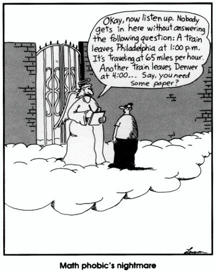 Gary Larson | The Far Side | Math phobic's nightmare More