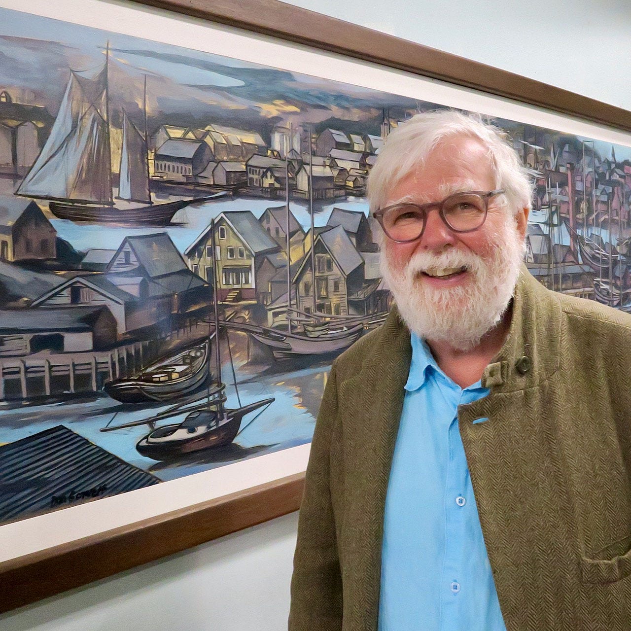 A person standing in front of a painting

Description automatically generated with medium confidence