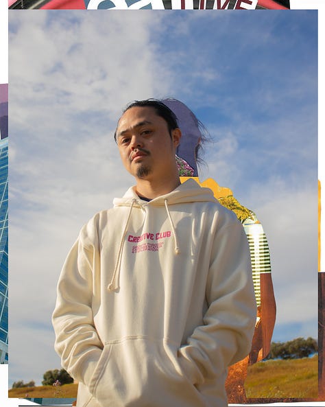A collection of images that were digitally altered through cutting the subject out, moving it, and adding a background within the empty space.