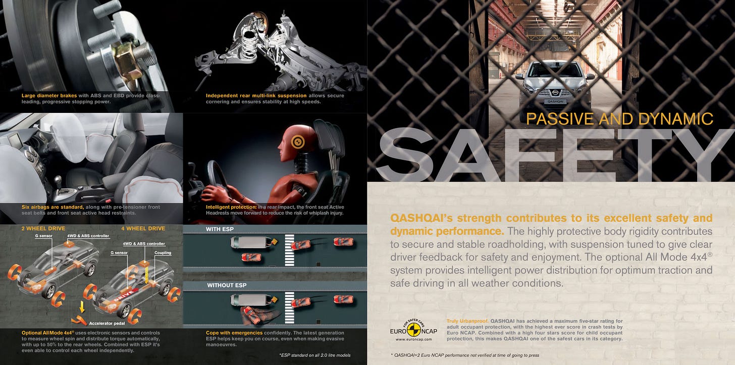 Nissan Qashquai 2008 brochure safety Nissan Qashquai 2008 brochure safety