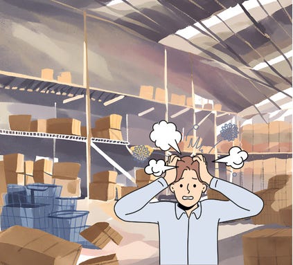 Messy warehouse