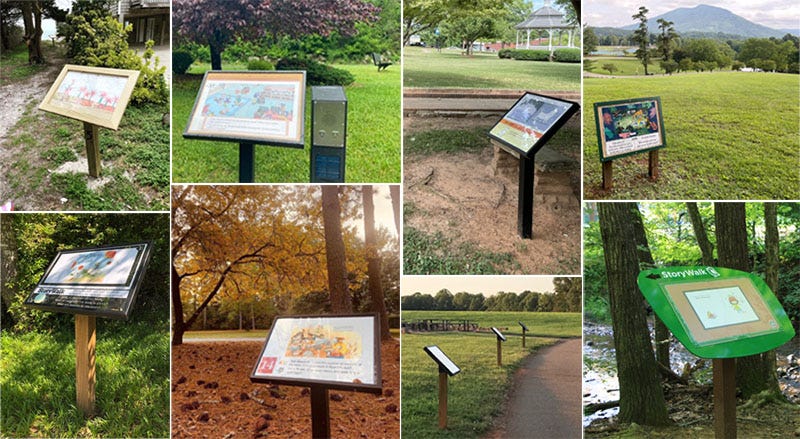 Collage of Story Trails from across North Carolina