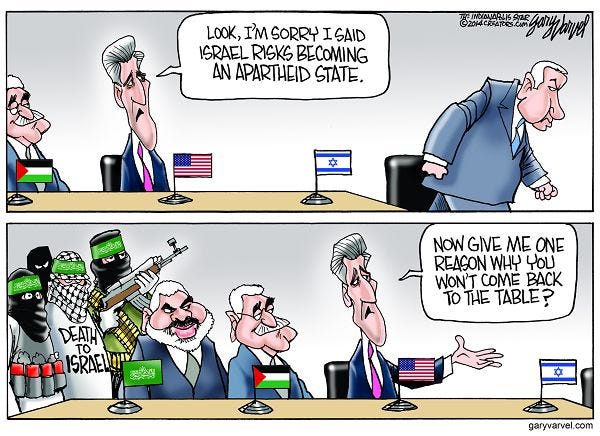 Cartoonist Gary Varvel: John Kerry's apology and Middle East pea Cartoonist Gary Varvel: John Kerry's apology and Middle East pea