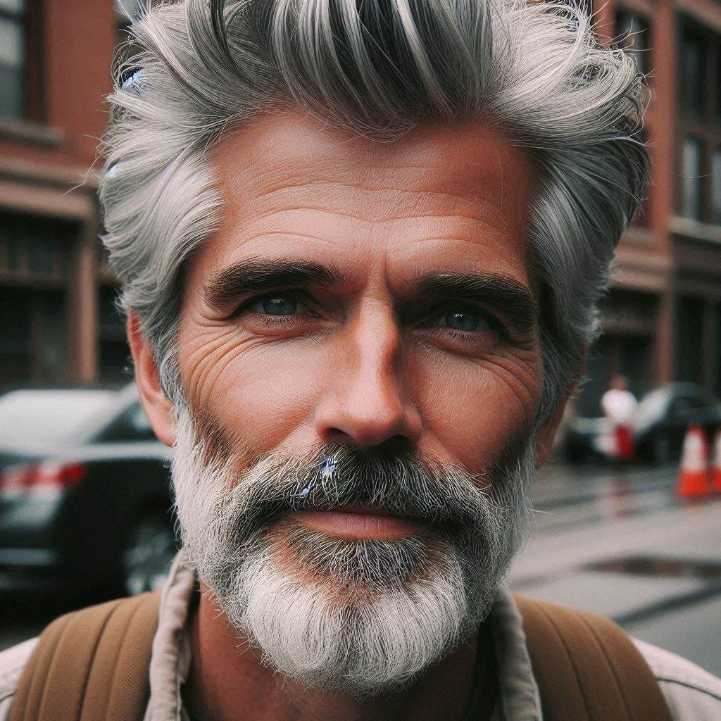 A 46-year-old white man with greying hair in Piedmont, Missouri in 2004