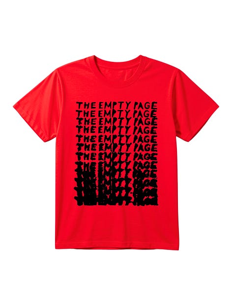 t shirts for a band called the empty page in a variety of colours