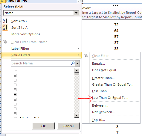 Pivot Table Excel SSAS cube filter values measure Pivot Table Excel SSAS cube filter values measure