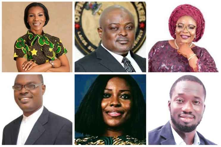 A photo combination of some candidates in the 2023 Lagos State House of Assembly elections. Clockwise from top left: Youth Party’s Tari Taylaur, APC’s Mudashiru Obasa, APC’s Mojisola Meranda, PDP’s John Kome, ADC’s Elizabeth Ekanem, and AAC’s Comrade Opeyemi Ogunlami. A photo combination of some candidates in the 2023 Lagos State House of Assembly elections. Clockwise from top left: Youth Party’s Tari Taylaur, APC’s Mudashiru Obasa, APC’s Mojisola Meranda, PDP’s John Kome, ADC’s Elizabeth Ekanem, and AAC’s Comrade Opeyemi Ogunlami.